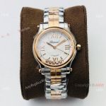 YF Chopard Happy Rainbow Floating Diamond Watch Two Tone Rose Gold 30mm